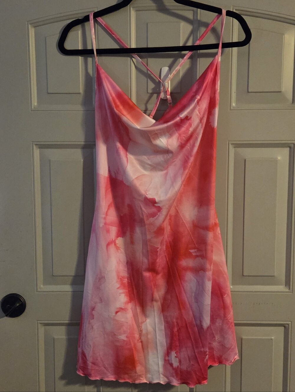 NWOT Pink Watercolor / Marble Slip Dress